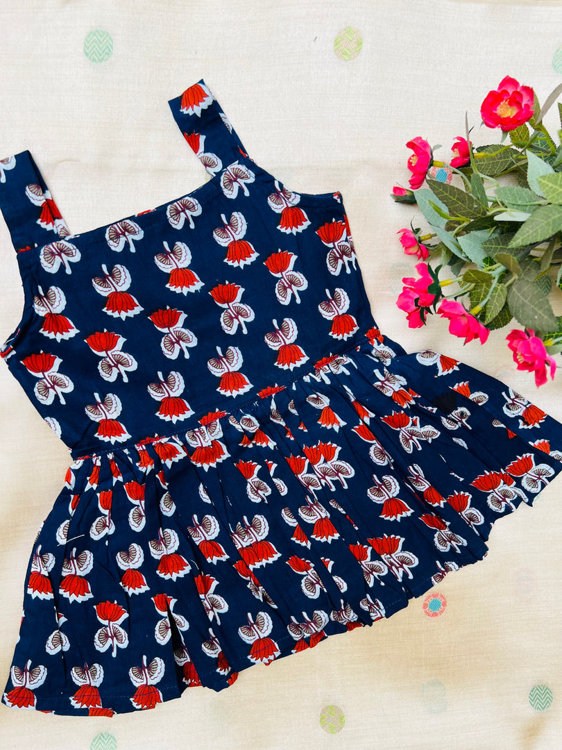 Orange Bloom - Cotton Frock 6m to 1 Yr