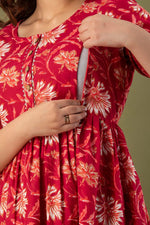Load image into Gallery viewer, Scarlet Garden : Maternity Feeding Dress
