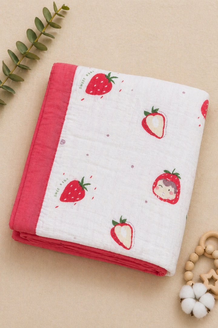 Berry Blush - Muslin Baby Blanket