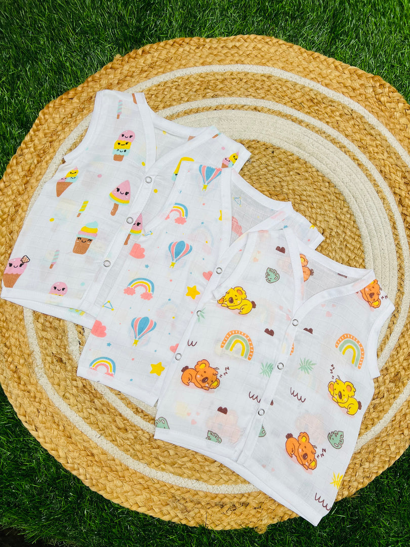 Cotton Muslin Jablas Pack: 0-3M