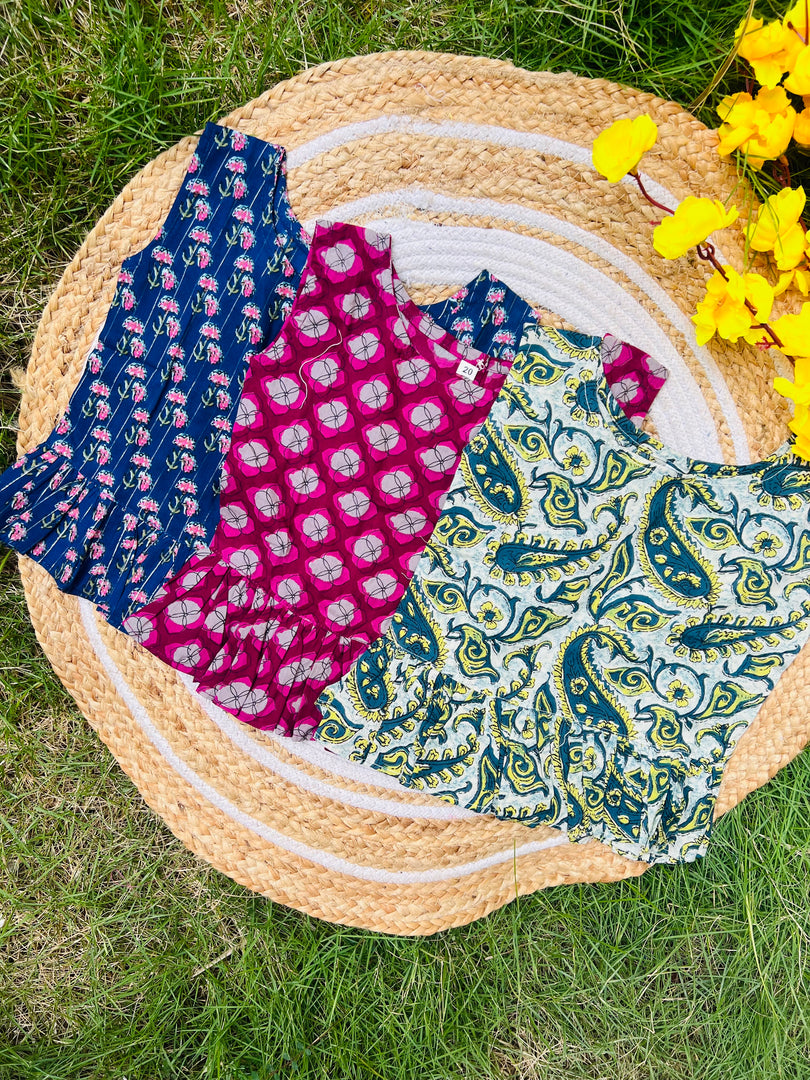 Frill tops Set 2 - 3yrs (pack of 3)