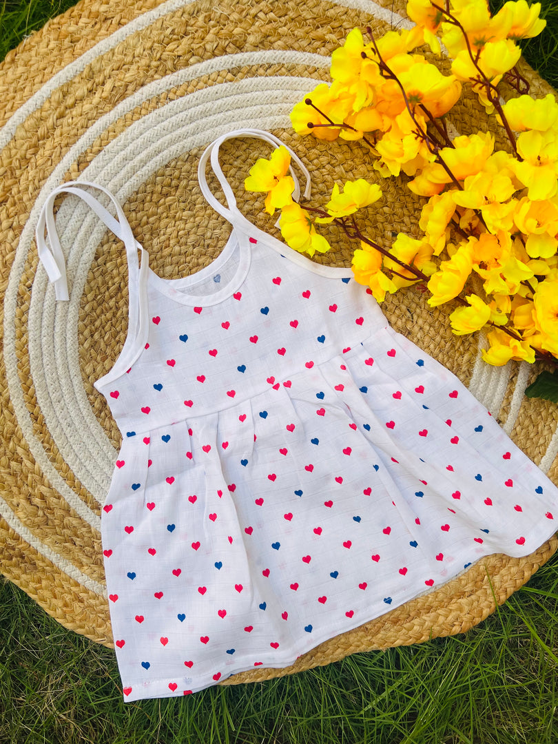 Little Hearts - Muslin Frock 6 to 12M