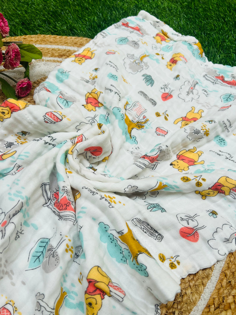 Yellow Teddy - Muslin Baby Towel