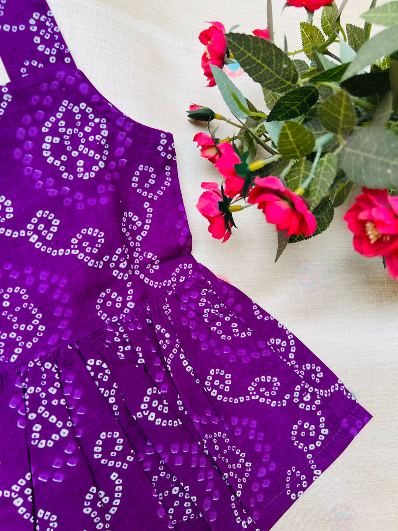 Purple Garden - Cotton Frock 0 to 6m