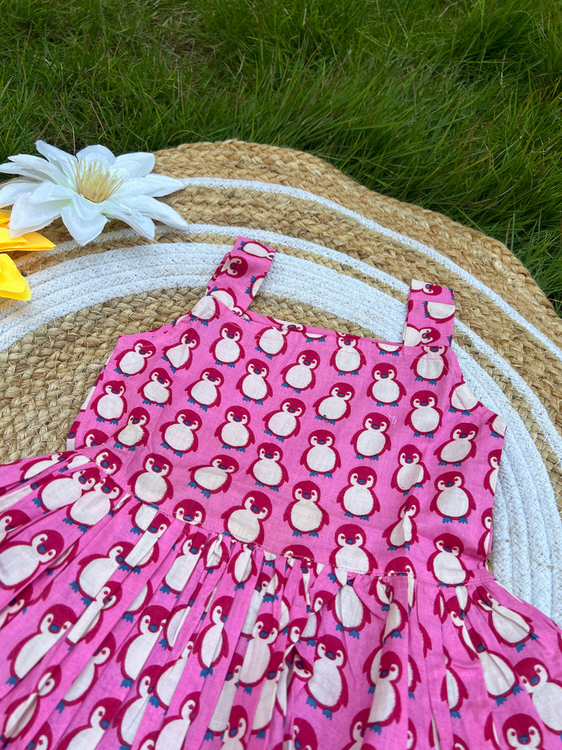 Penguin Blossom - Cotton Frock 2 - 3 Yrs