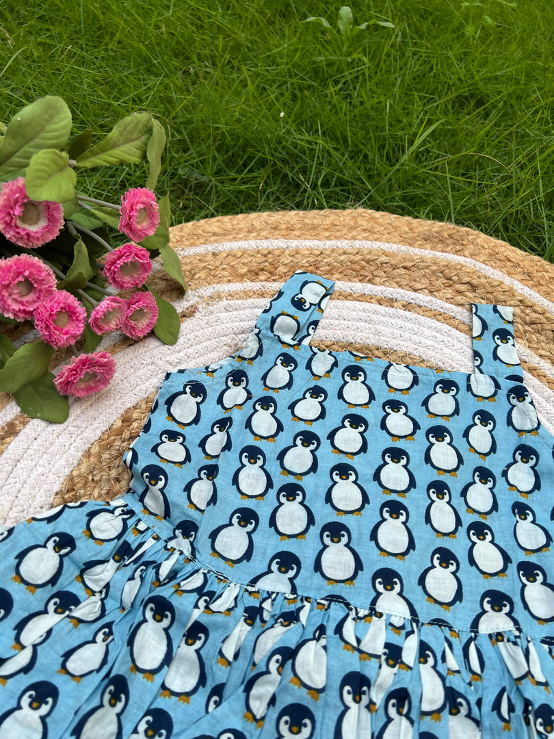 Penguin Love - Cotton Frock 3 - 4 yrs