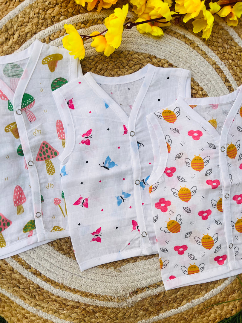 Cotton Muslin Jablas Pack: 0-3M