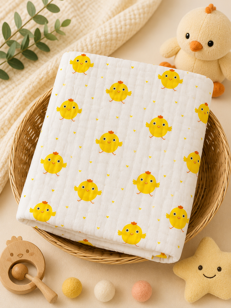 Yellow Chicks - Muslin Baby Towel