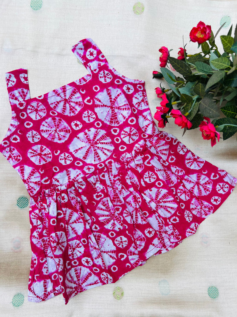 Pink Batik - Cotton Frock 6m to 1 Yr