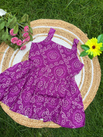 Load image into Gallery viewer, Purple Rangoli - Cotton Frock 4 - 5 yrs
