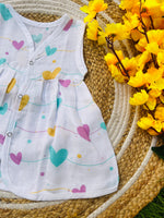 Load image into Gallery viewer, Heart Strings - Muslin Frock 0 to 3M
