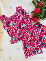 Load image into Gallery viewer, Dark Rose - Frill top &amp; Shorts Set 2 - 3yrs
