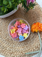 Load image into Gallery viewer, Mini Multicolor Flower Clips - 50 pieces
