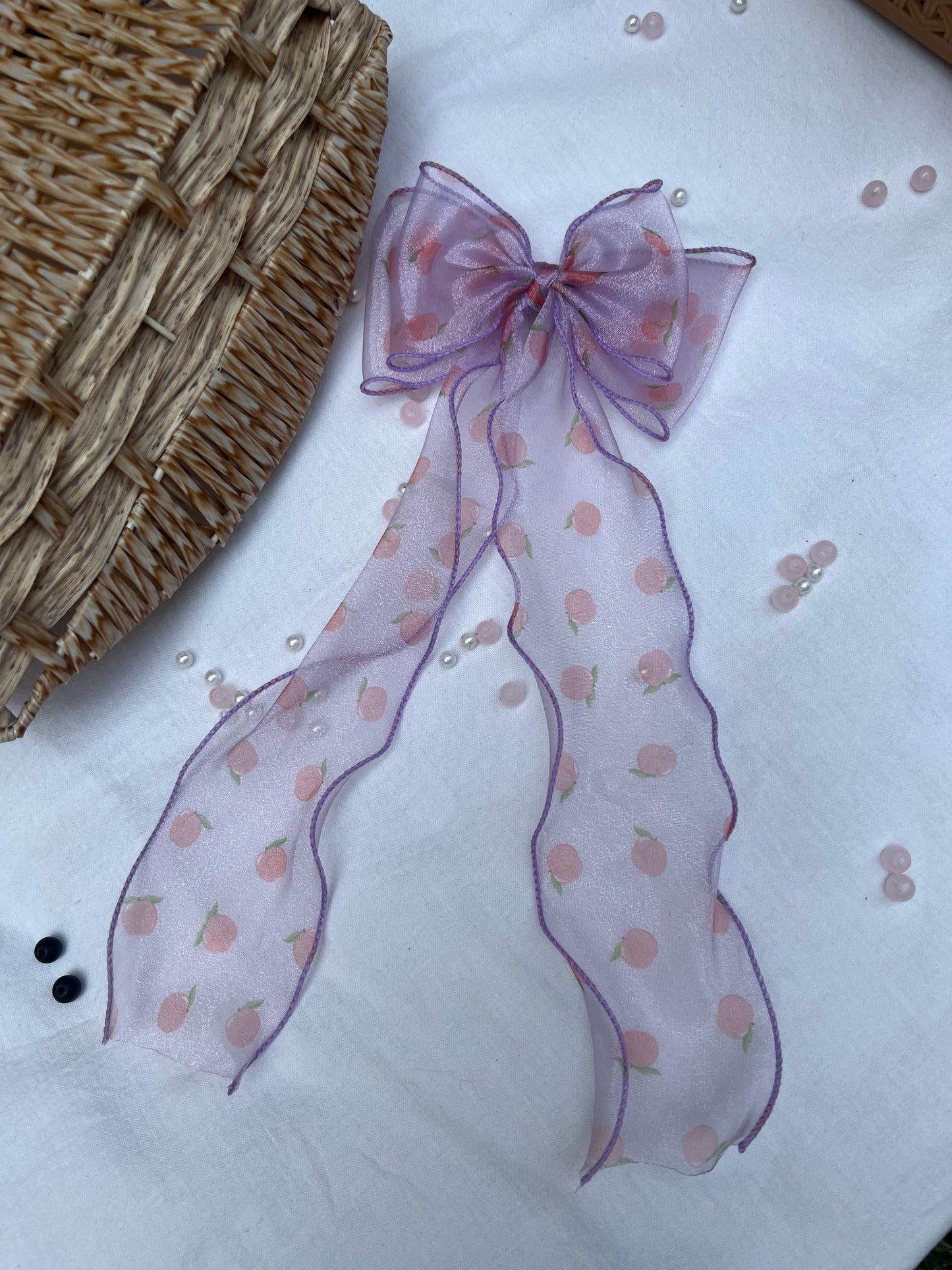 Printed Hair Bows - Long Tail - NARUVE