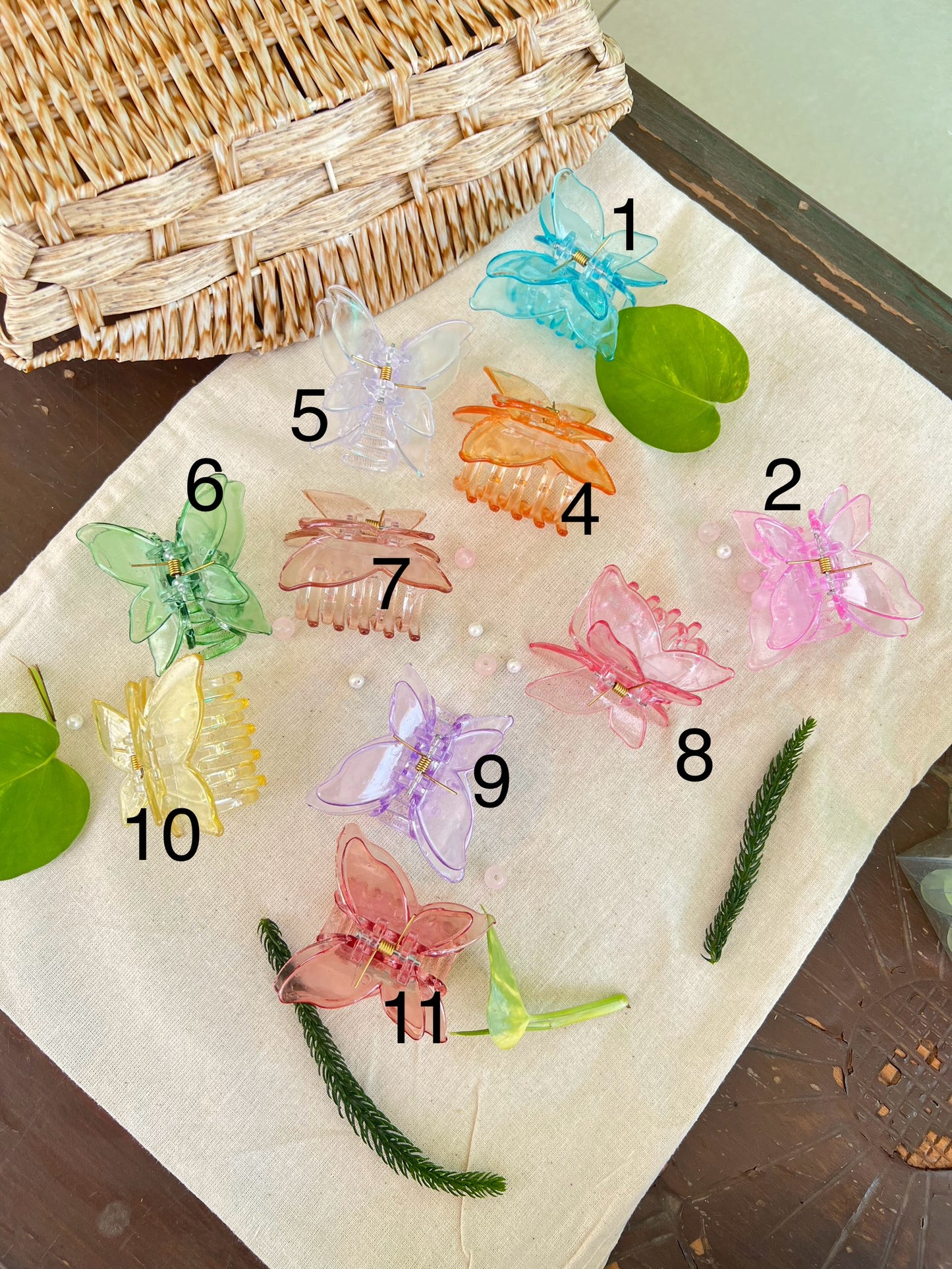 Double Wing Glass Butterfly Hair Claws