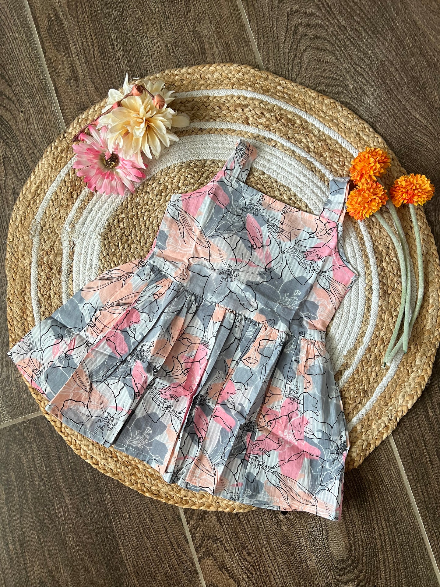 Abstract Floral - Cotton Frock 2 to 2.5 Yrs