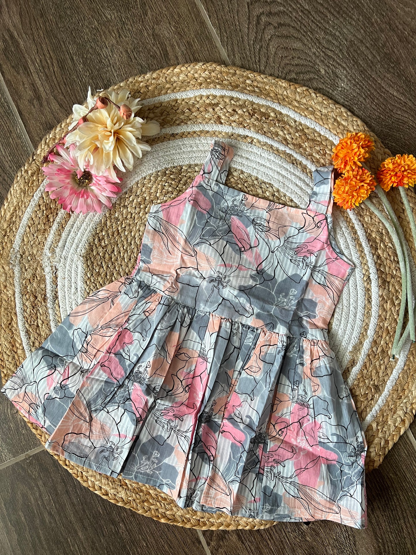 Abstract Floral - Cotton Frock 2 to 2.5 Yrs