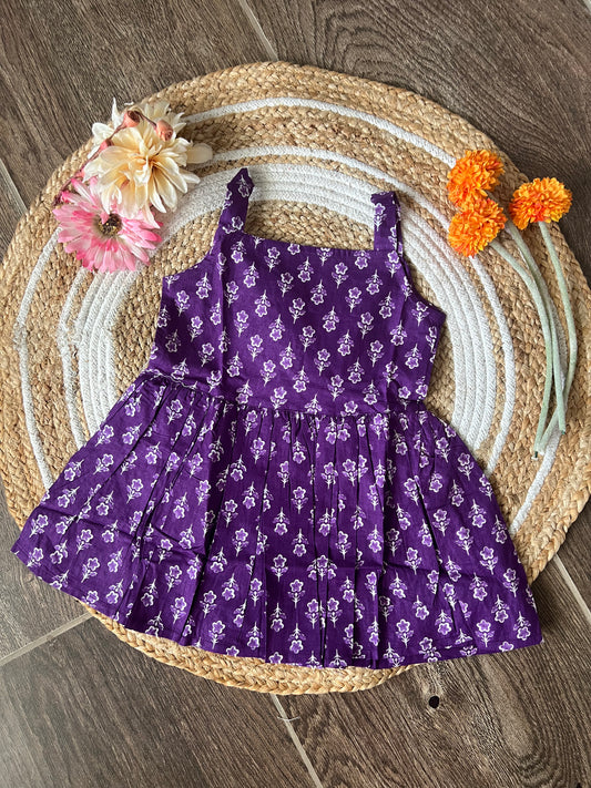 Purple Bloom - Cotton Frock 2 to 2.5 Yrs