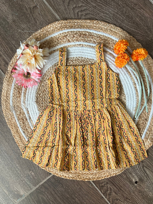 Yellow Curls - Cotton Frock 2 to 2.5 Yrs