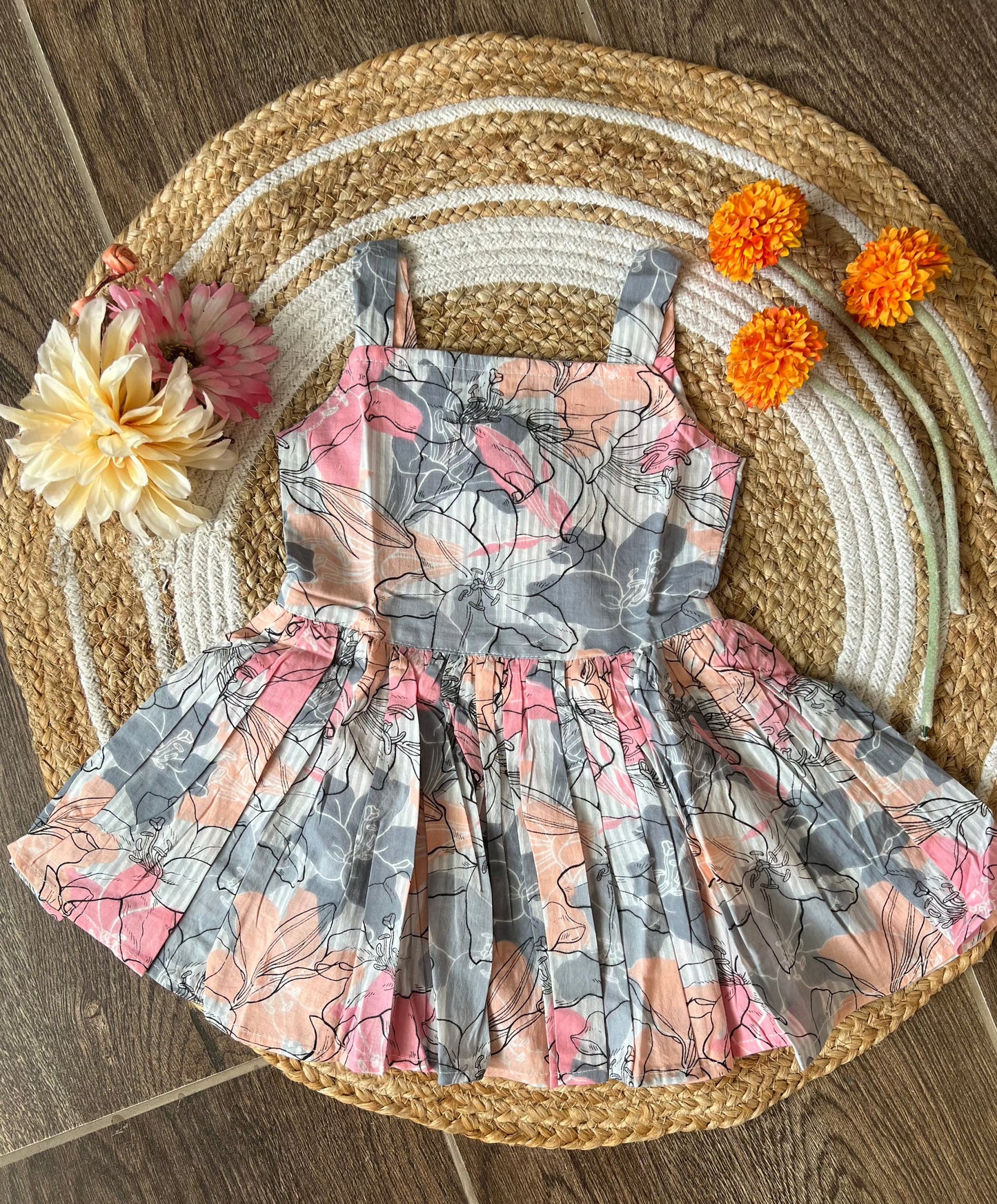 Abstract Floral - Cotton Frock 1.5 to 2 yrs