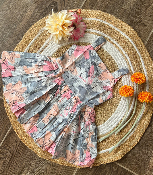 Abstract Floral - Cotton Frock 1.5 to 2 yrs