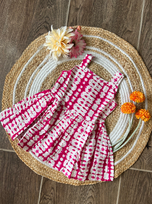 Pink Batik - Cotton Frock 1.5 to 2 yrs