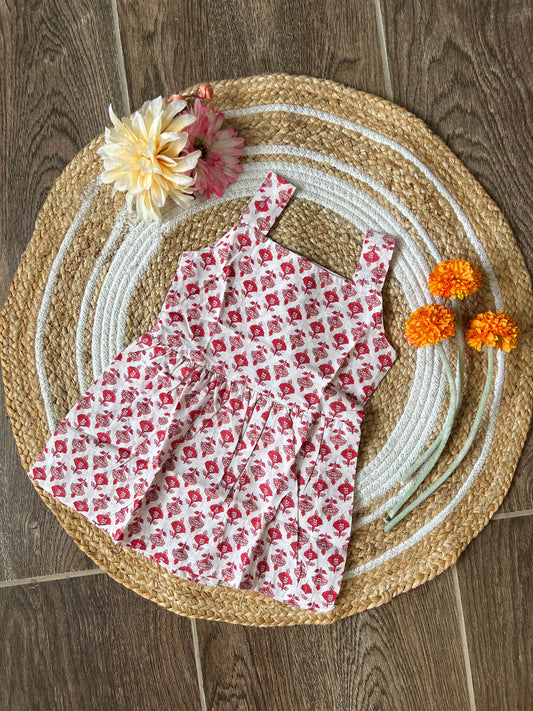 Love Red - Cotton Frock 1.5 to 2 yrs