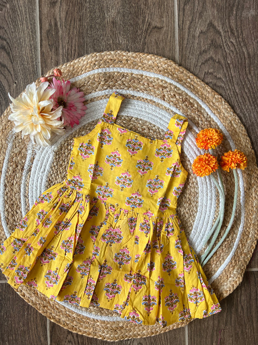 Yellow Blosoom - Cotton Frock 1.5 to 2 yrs