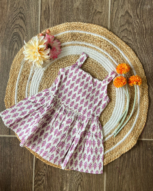 Lavender Bloom - Cotton Frock 1.5 to 2 yrs