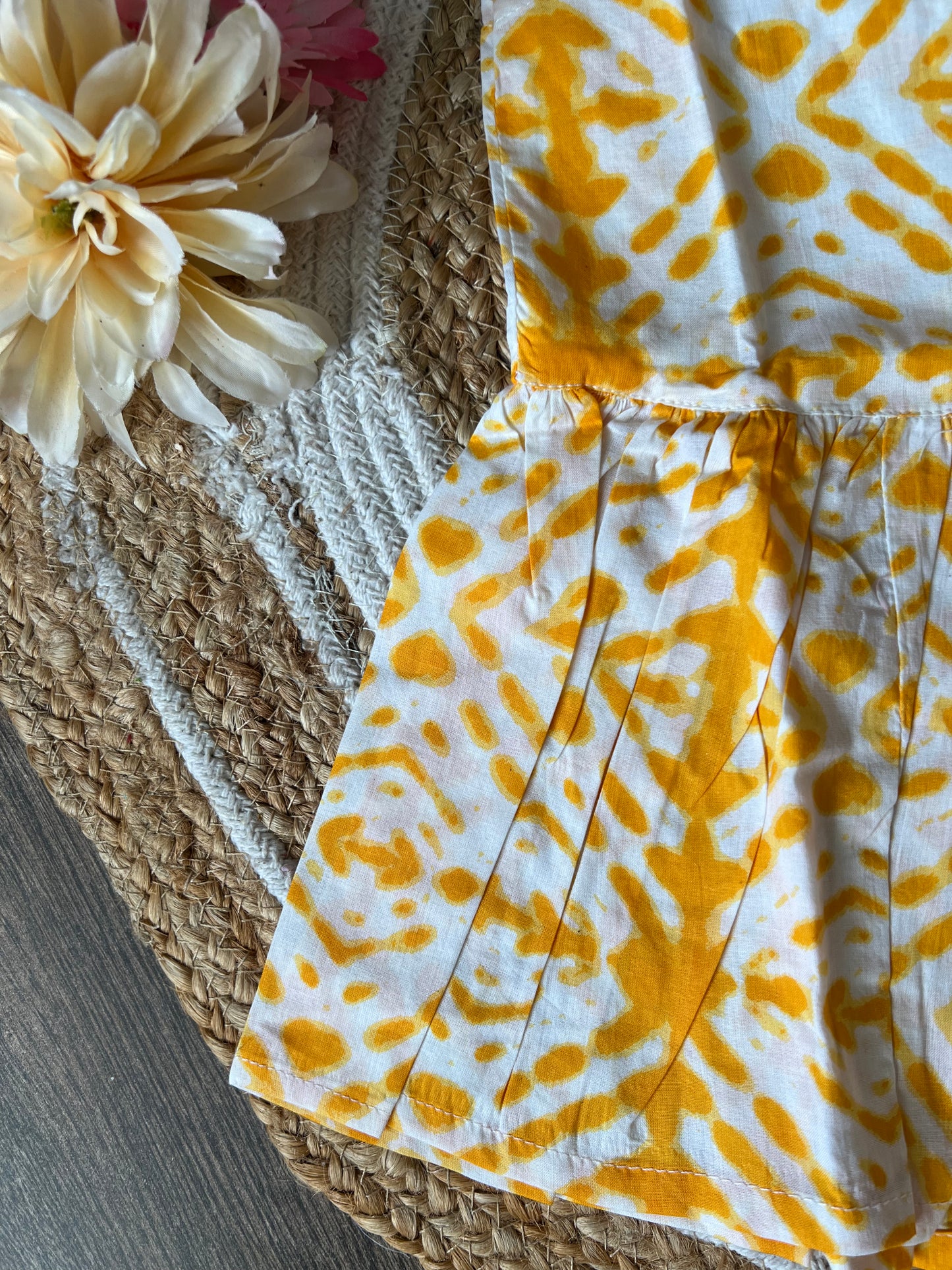 Yellow Batik - Cotton Frock 1 to 1.5 Yrs