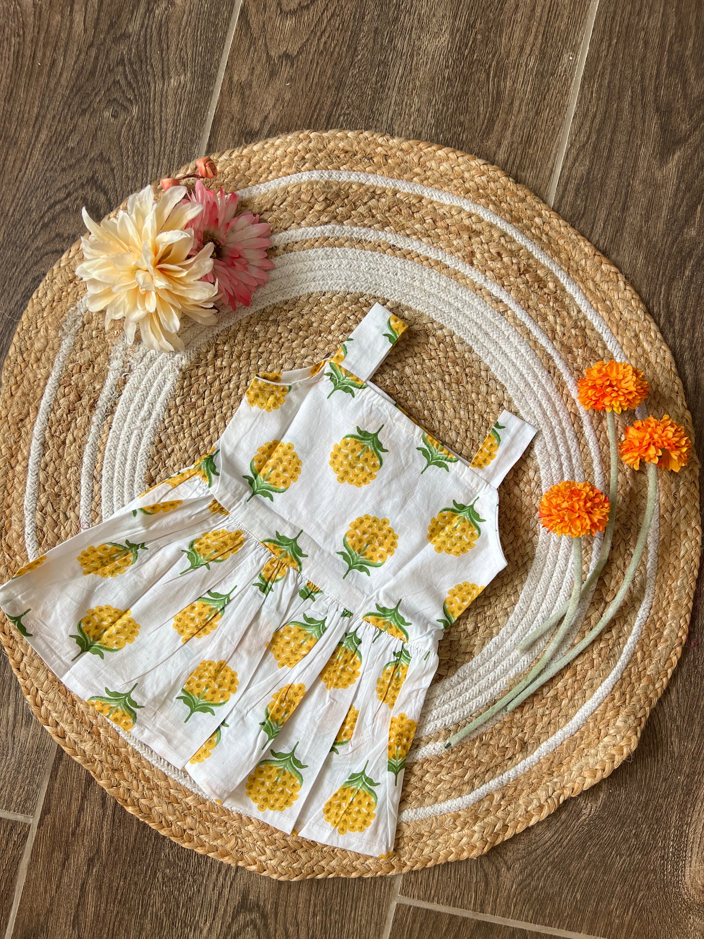 White Marigold - Cotton Frock 1 to 1.5 Yrs