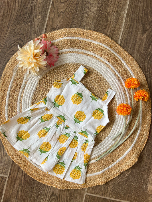 White Marigold - Cotton Frock 1 to 1.5 Yrs