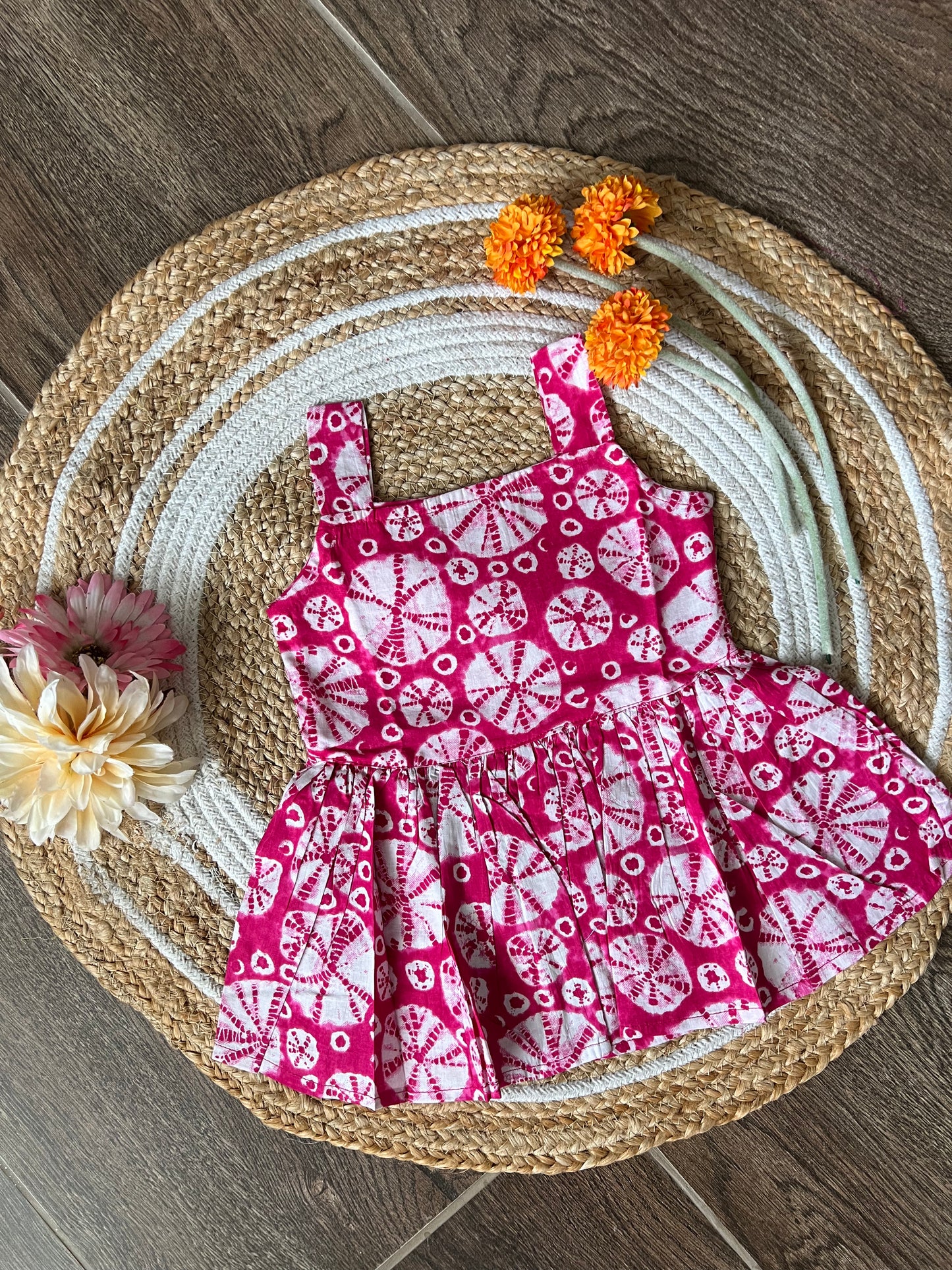 Pink Batik - Cotton Frock 1 to 1.5 Yrs