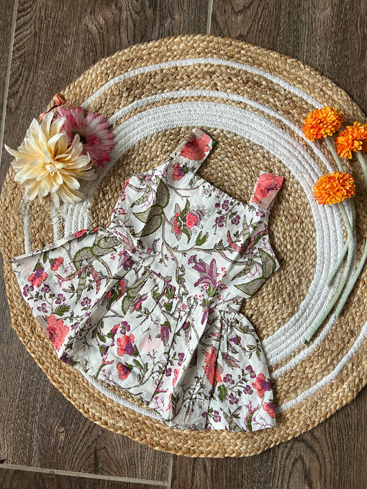 Hibiscus Garden- Cotton Frock 6m to 12m