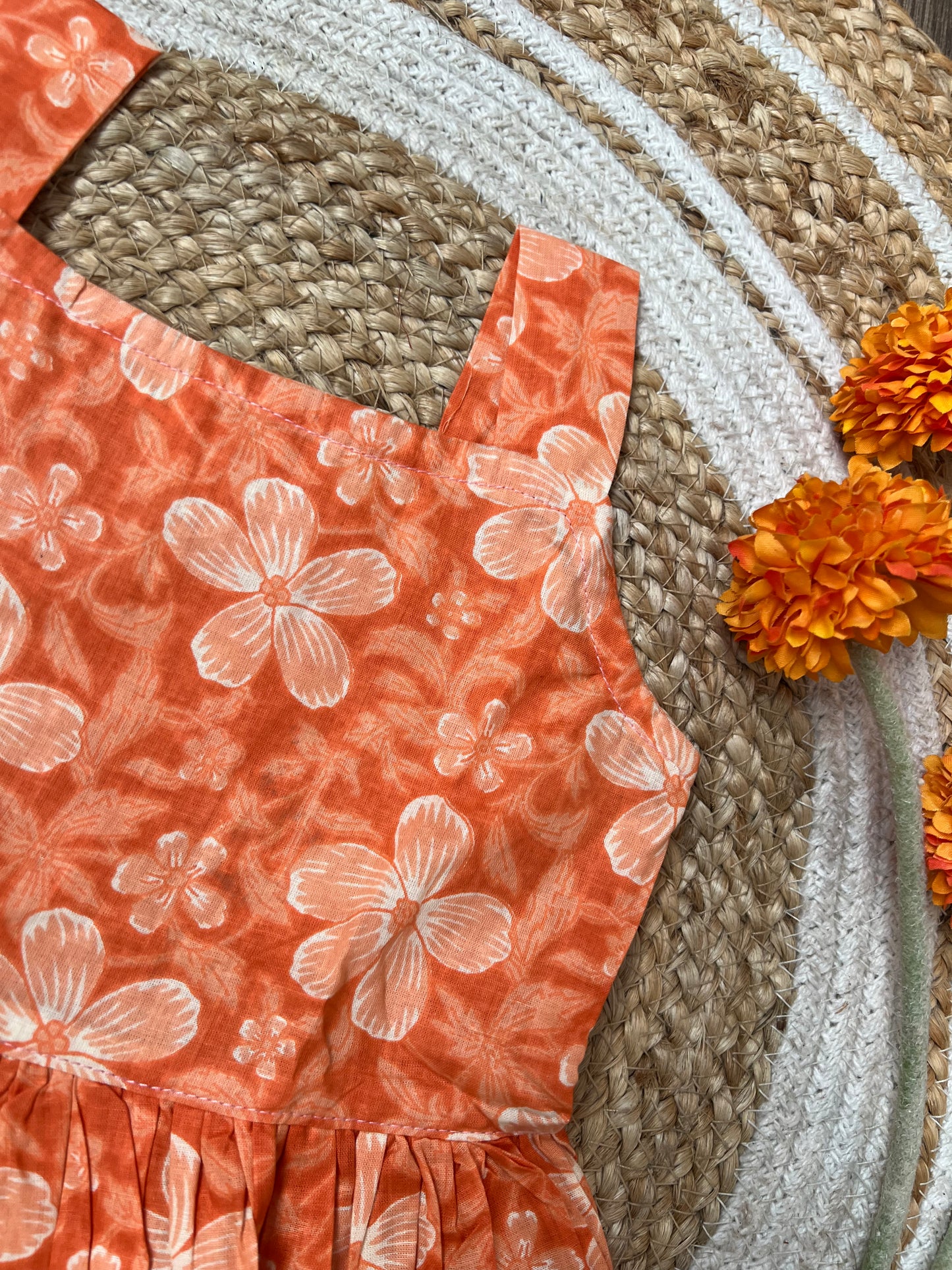 Orange Burst - Cotton Frock 6m to 12m