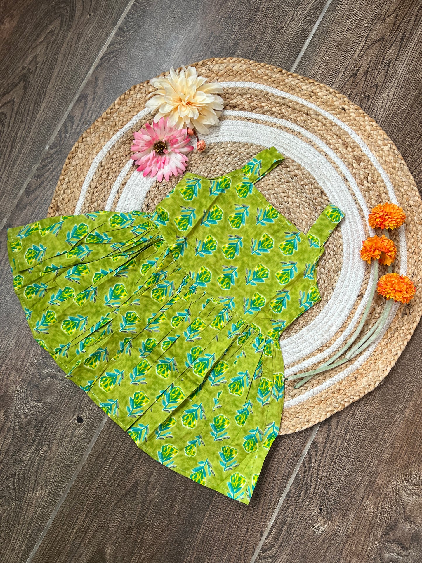 Emerald Petals- Cotton Frock 2.5 to 3 yrs