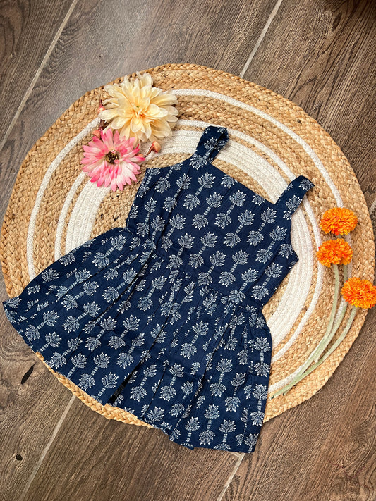 Blue Hydrangea - Cotton Frock 2.5 to 3 yrs