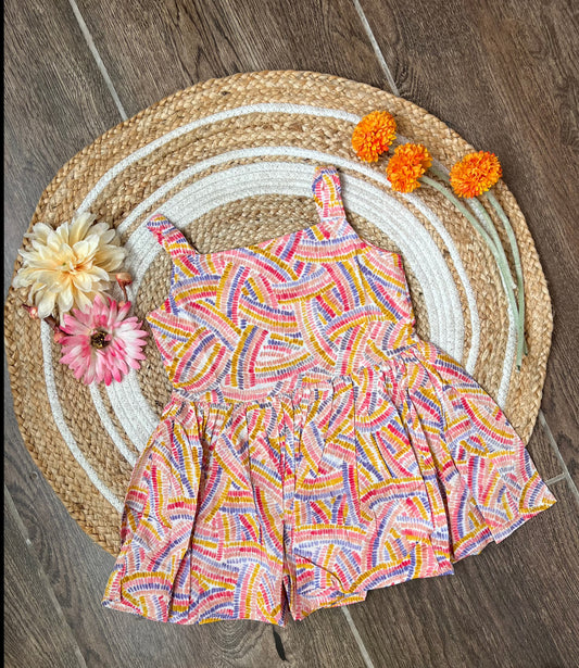 Dotted Rainbow - Cotton Frock 2.5 to 3 yrs