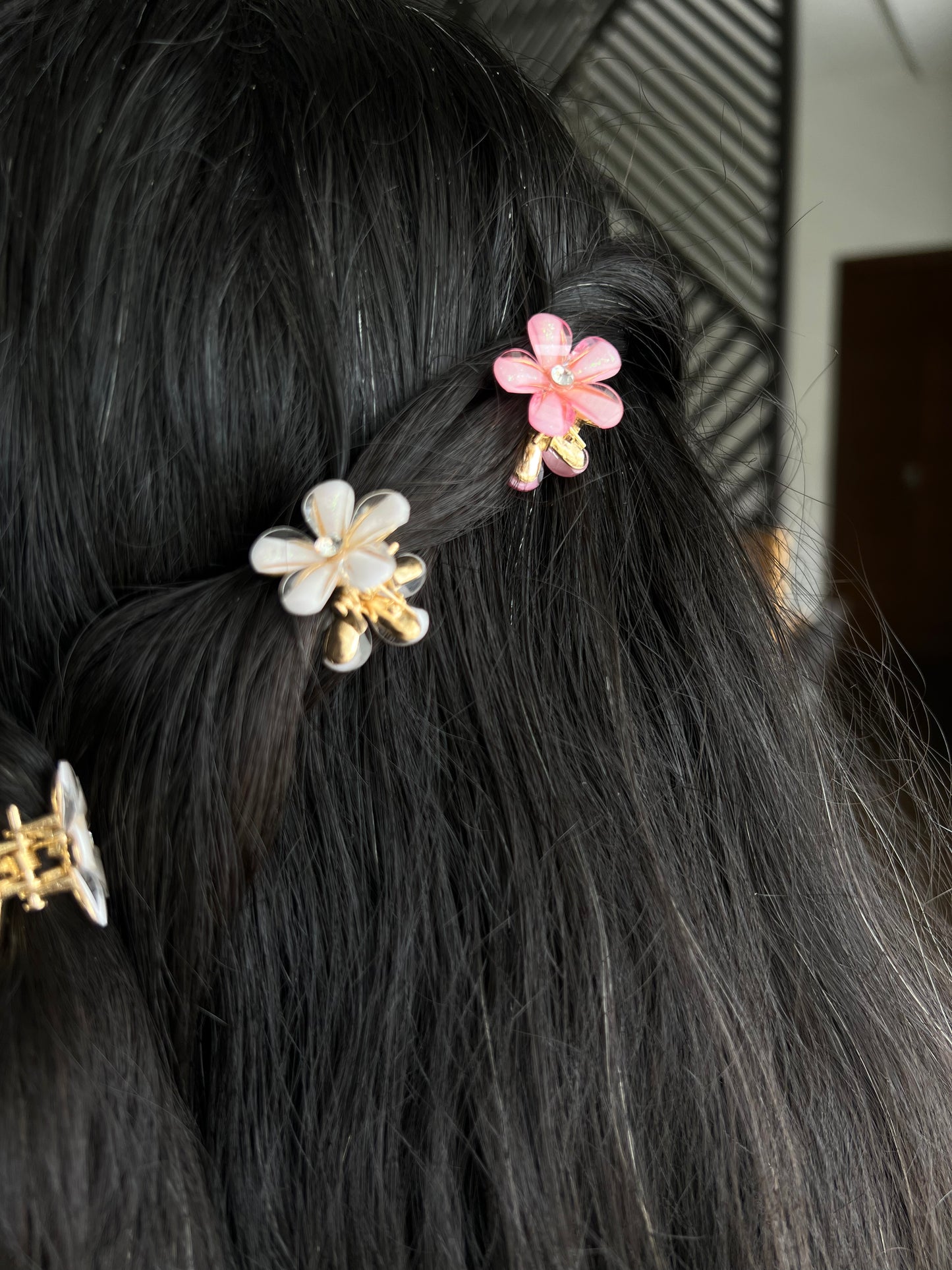 Mini Metal Flower Hair Claws