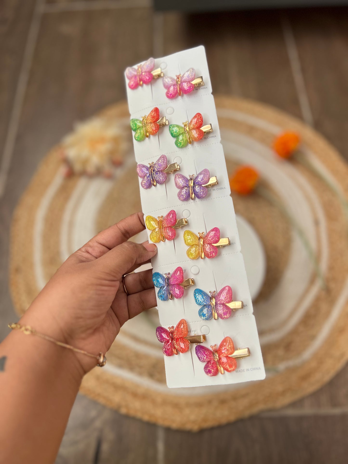 Glittering Butterfly Hair Pins