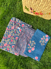 Soft Cotton Kurta Set: Rose