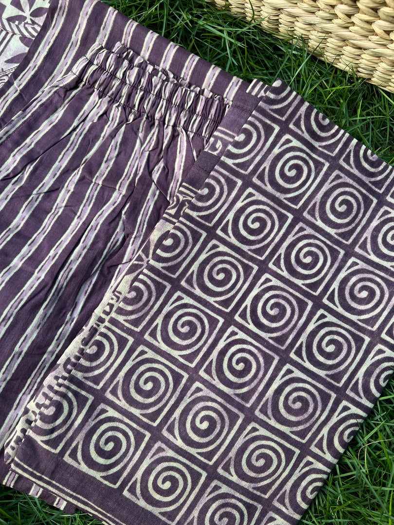 Soft Cotton Kurta Set: Wisteria