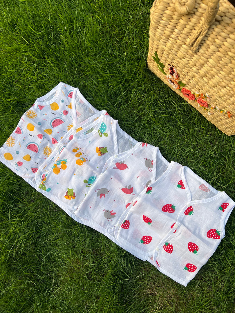 Cotton Muslin Jablas: 0-3 months Pack