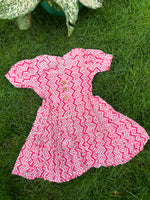 Load image into Gallery viewer, Kids Cotton Dress: Pink Waves
