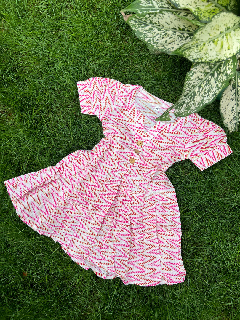 Kids Cotton Dress: Love Waves