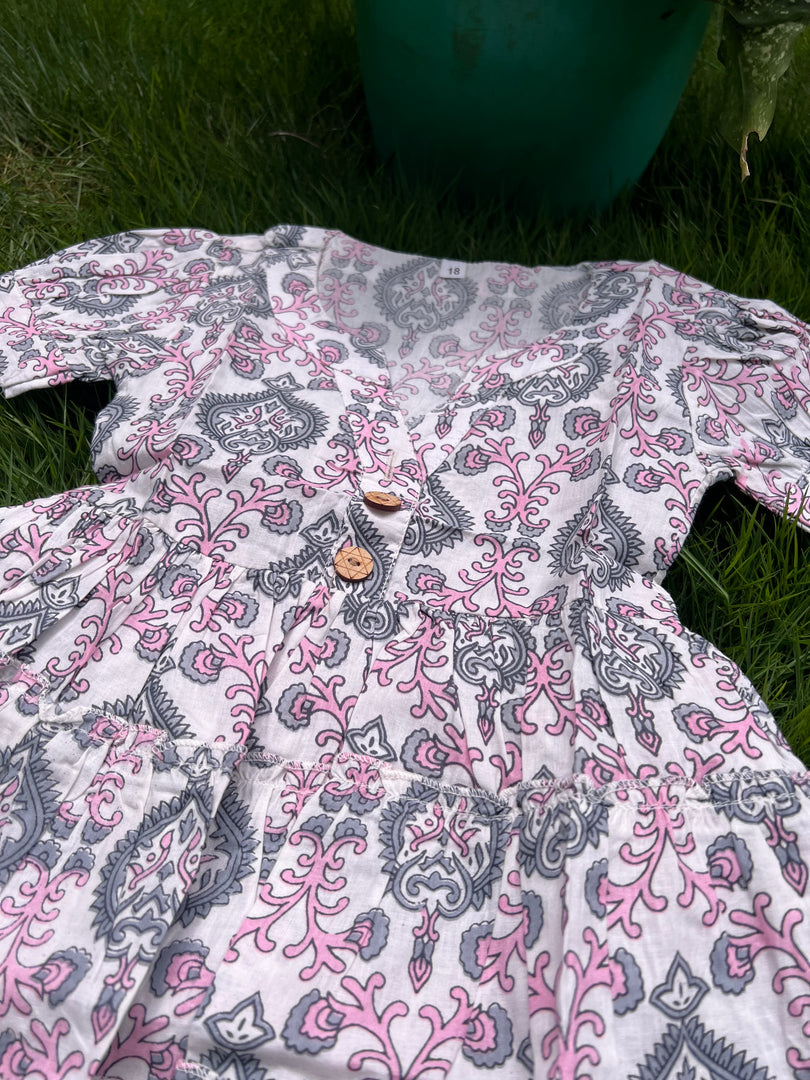 Kids Cotton Dress: Lavender Flush