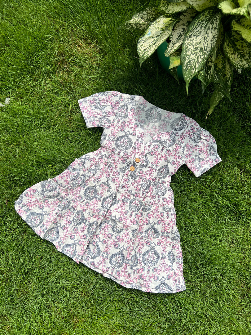 Kids Cotton Dress: Lavender Flush