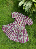 Load image into Gallery viewer, Kids Cotton Dress: Violet Blossom
