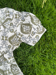 Kids Cotton Dress: Floral Art