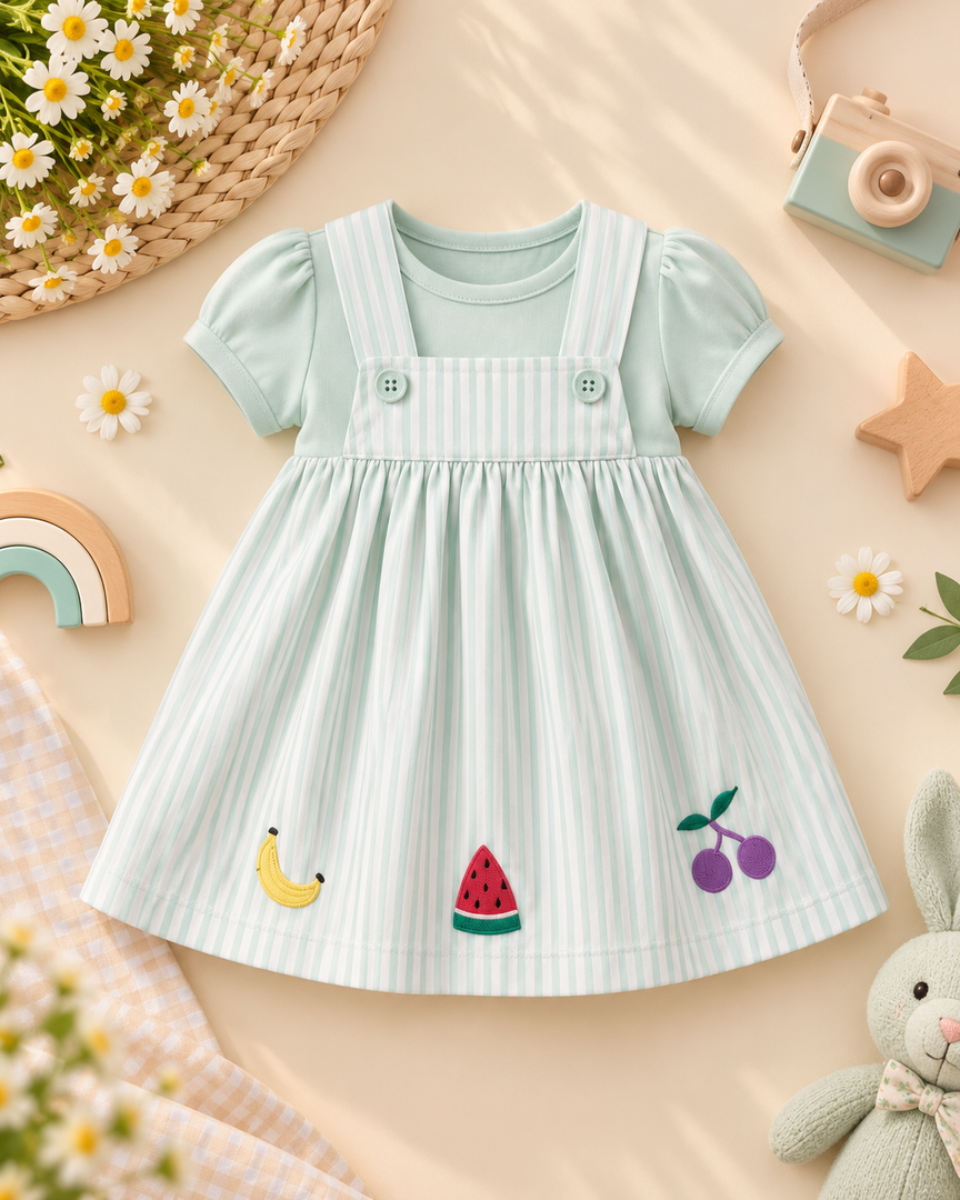 Baby Cotton Dress - Tiny Fruity